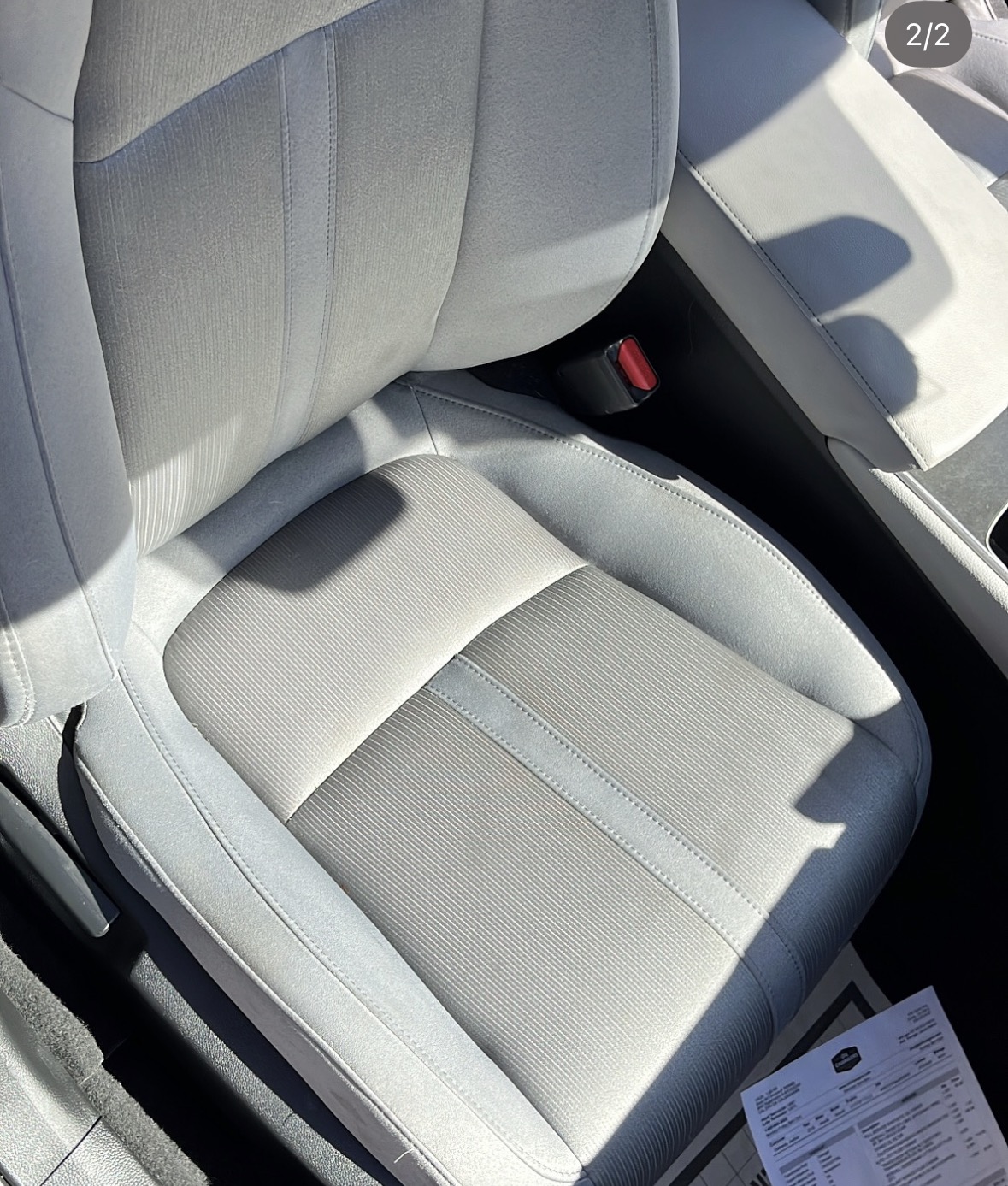 Pristine clean car seat after detailing